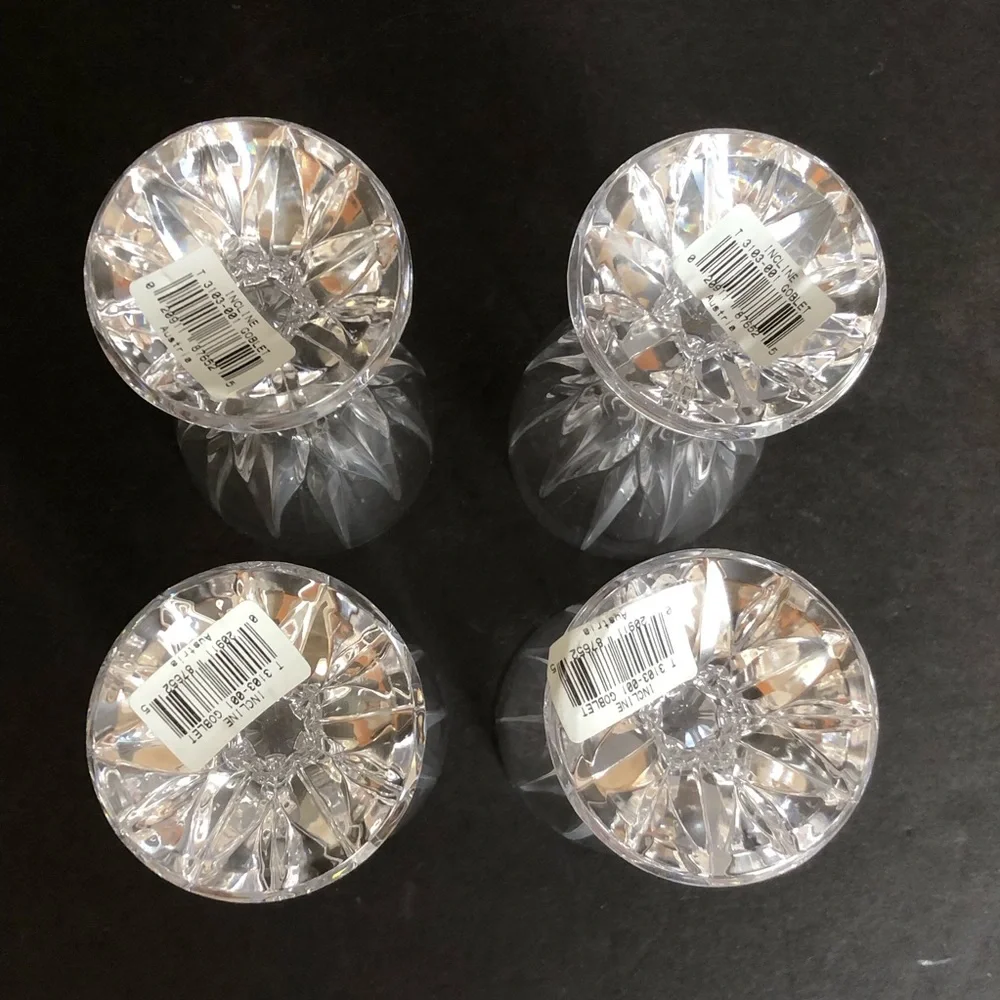 New Mikasa Park Lane Crystal Wine Glasses Goblet 7'' H x 3